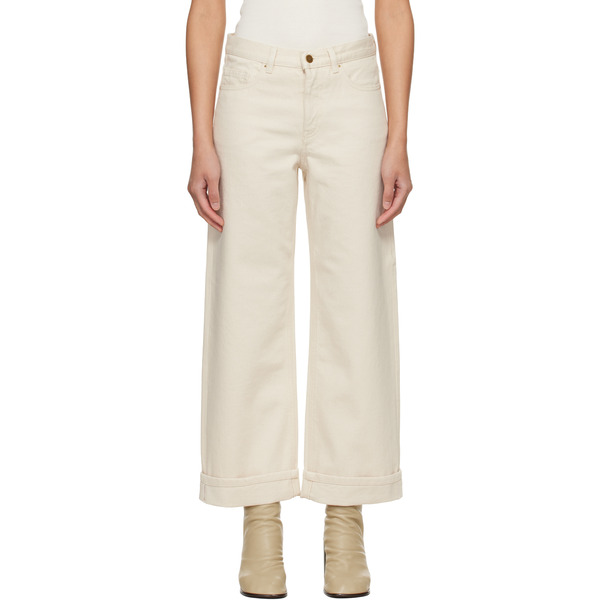  Moncler Off-white Cropped Jeans 