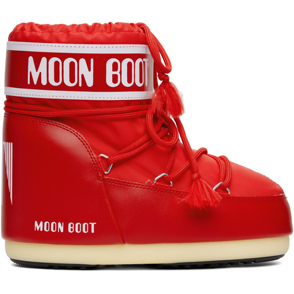  Moon Boot Red Icon Low Nylon Boots 
