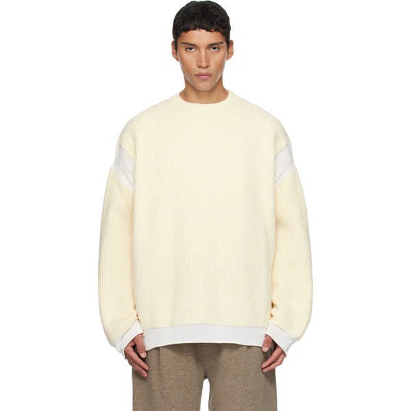  Mordecai Beige Crewneck Sweater 
