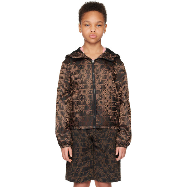  Moschino Kids Brown Jacquard Jacket 