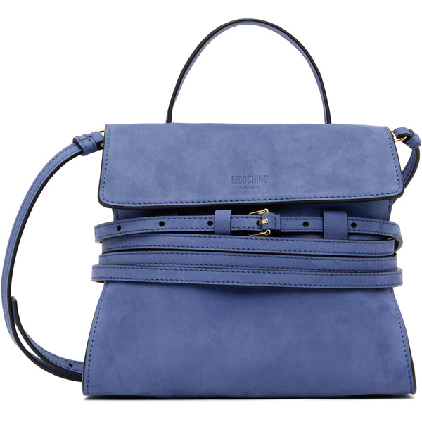  Moschino Navy 'tie Me' Suede Small Bag 