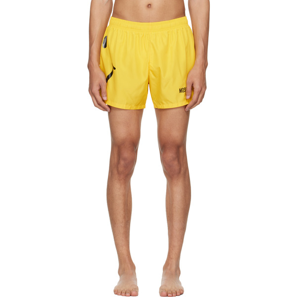  Moschino Yellow Smiley Swim Shorts 
