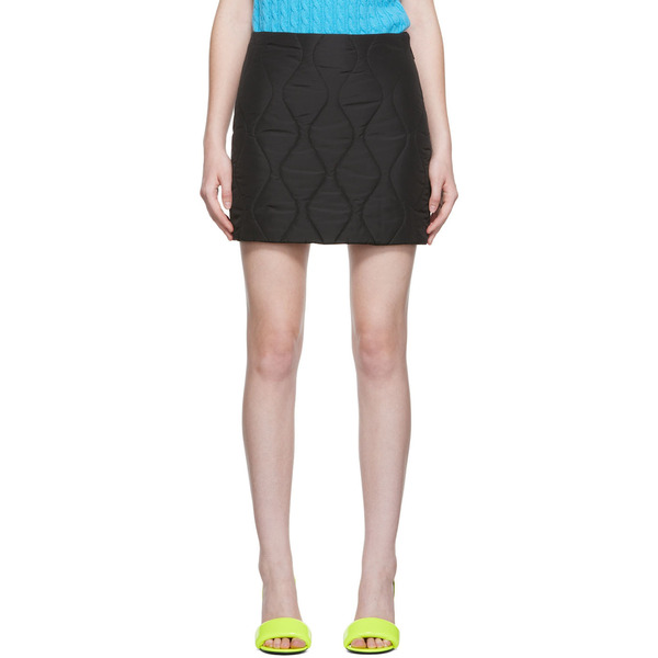  Msgm Black Quilted Miniskirt 
