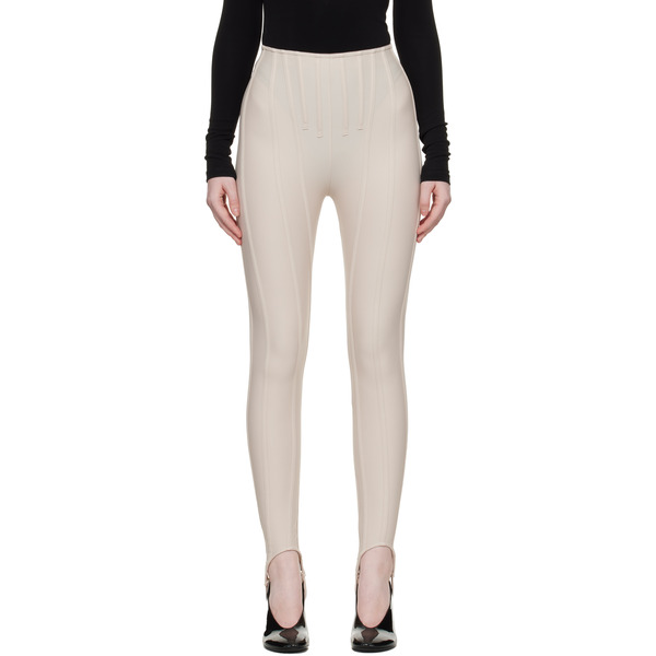  Mugler Beige Corseted Leggings 