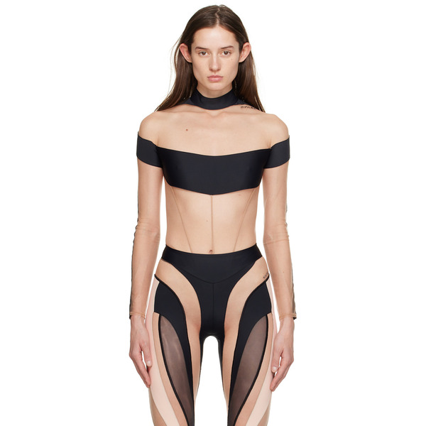  Mugler Black Illusion Bodysuit 
