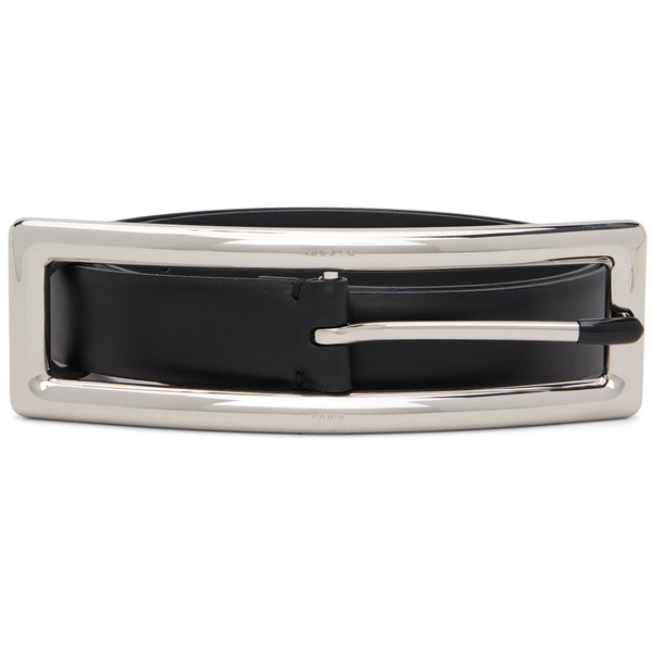  Mugler Black Rectangle Buckle Belt 