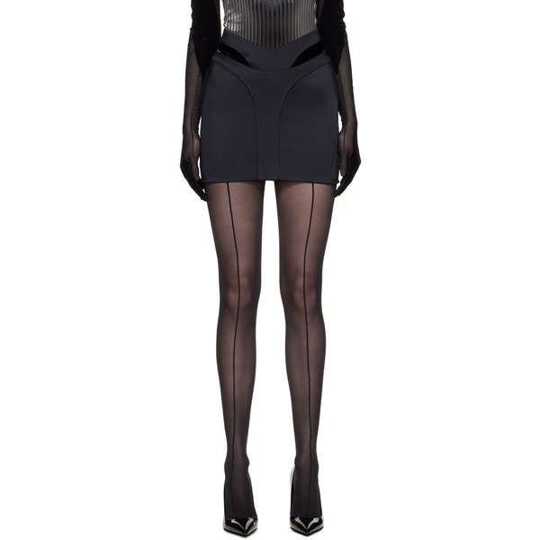  Mugler Black Thong Miniskirt 