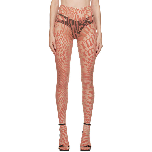  Mugler Pink Flocked Leggings 