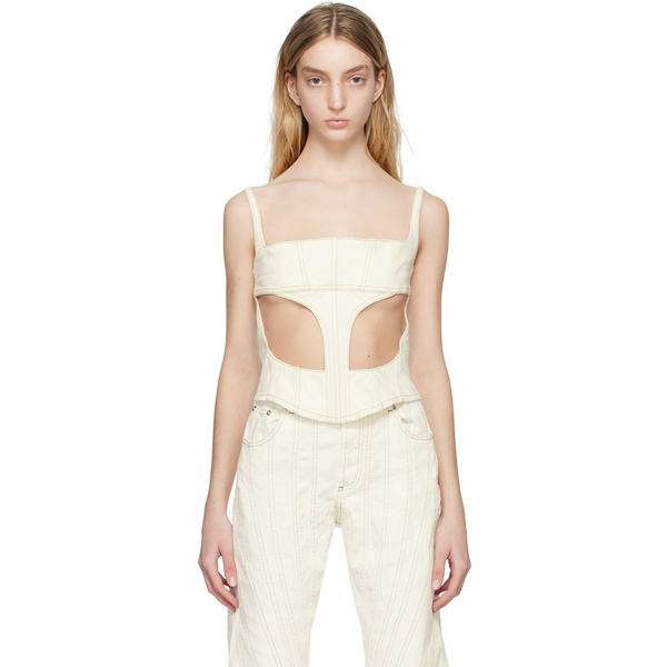  Mugler Ssense Exclusive Off-white Tank Top 