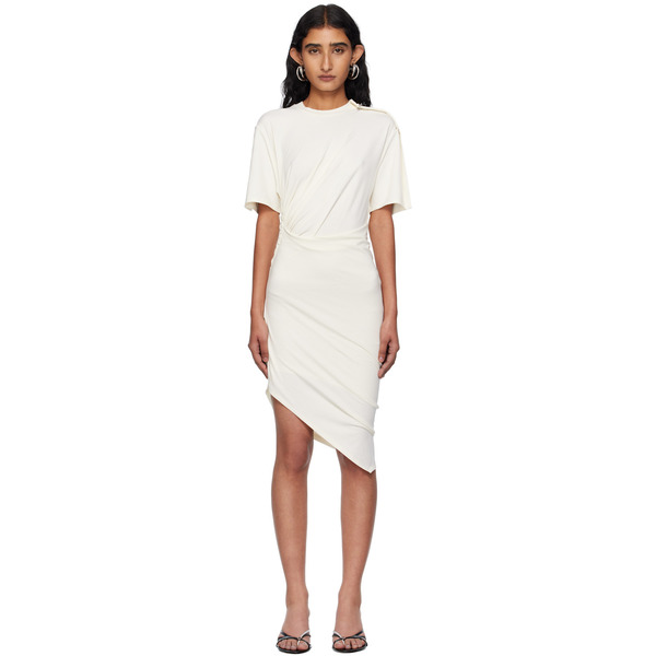 Mugler White Draped Pierced Day Minidress 