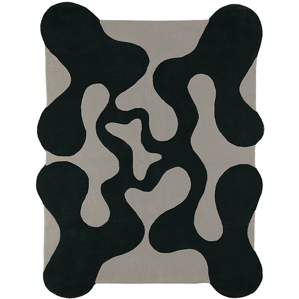  Mush Studios Ssense Exclusive Blue & Black Large Oops Rug 