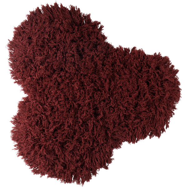  Mush Studios Ssense Exclusive Burgundy Poof Shag Rug 