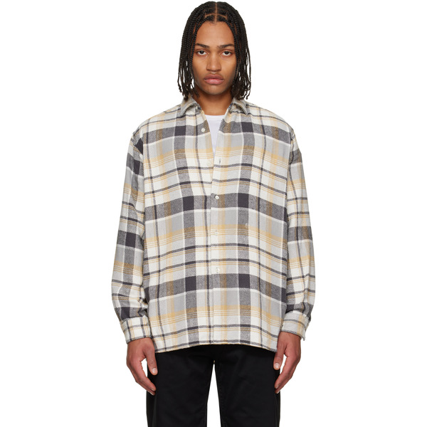  Nanamica Gray & Beige Heavy Flannel Shirt 