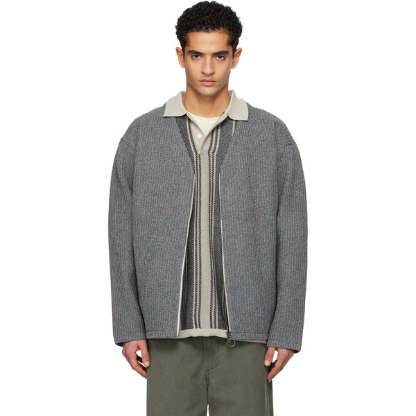  Nanamica Gray Ooal 5g Zip Cardigan 