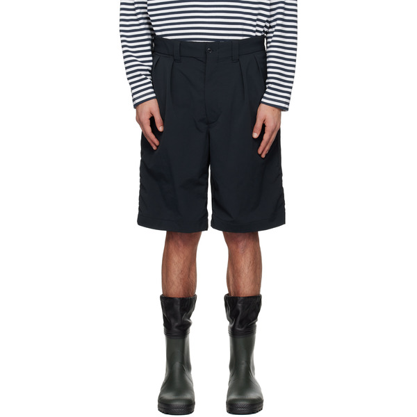 Nanamica Navy Ooal Alphadry Double Pleat Shorts 