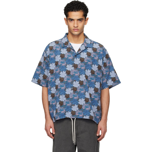  Nanamica Navy Ooal 'nanaloha' S/s Shirt 