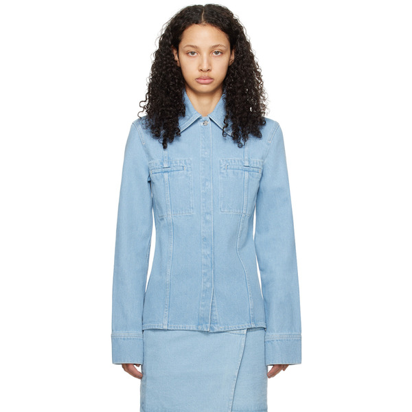  Nanushka Blue Mireio Denim Jacket 