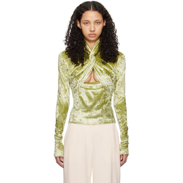 Nanushka Green Iride Long Sleeve T-shirt 