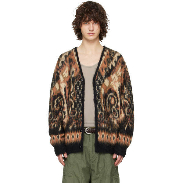  Needles Black & Brown Mohair Paisley Cardigan 
