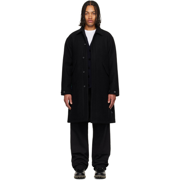  Neighborhood Black Wool Mod Coat 