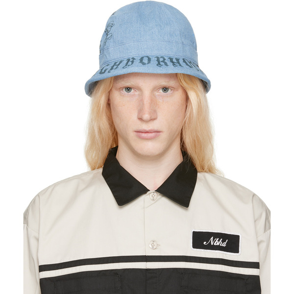  Neighborhood Blue Fade Denim Ball Bucket Hat 