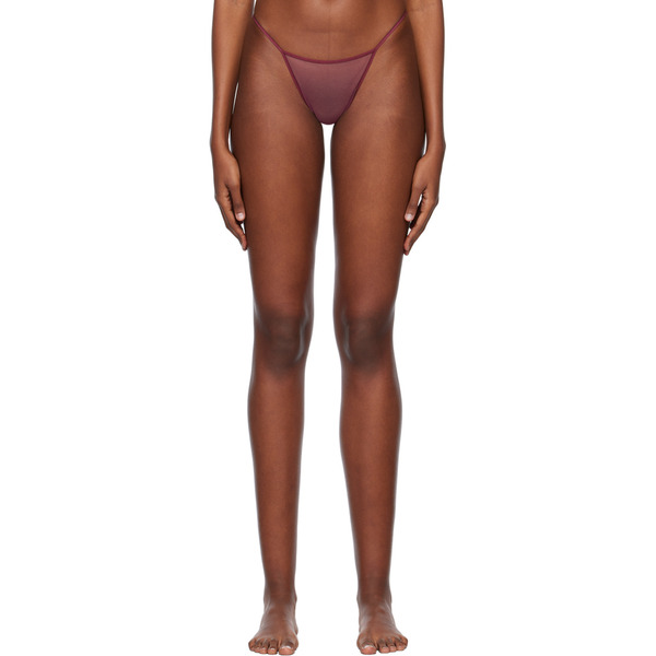  Nensi Dojaka Burgundy Sheer Briefs 