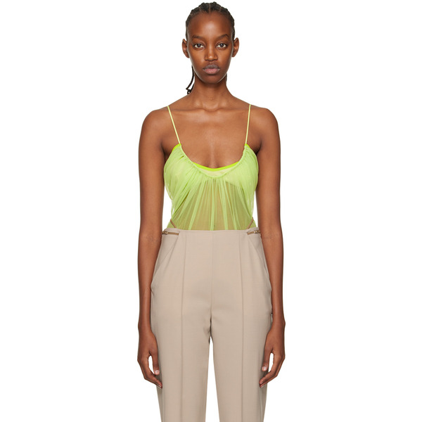  Nensi Dojaka Green Gathered Bodysuit 