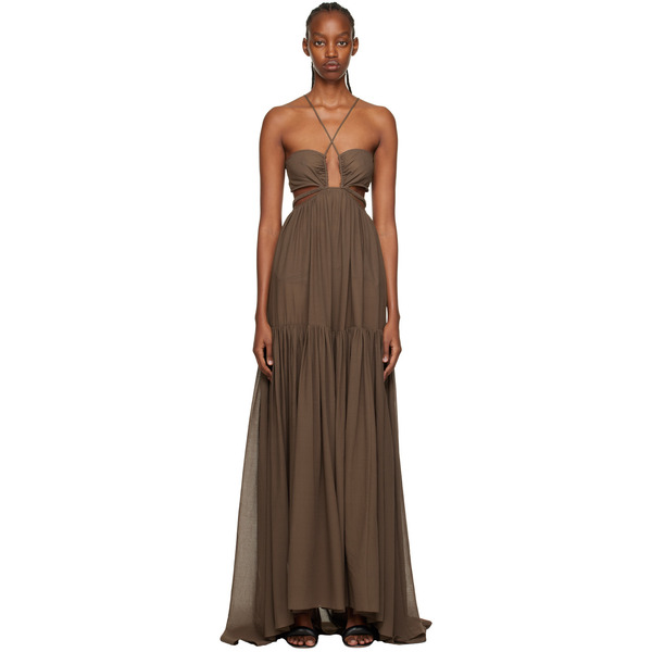  Nensi Dojaka Ssense Exclusive Brown Semi-sheer Cover Up 