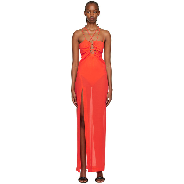  Nensi Dojaka Ssense Exclusive Orange Semi-sheer Cover Up 