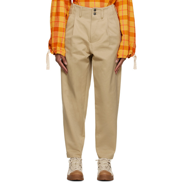  Nicholas Daley Beige Pleated Trousers 