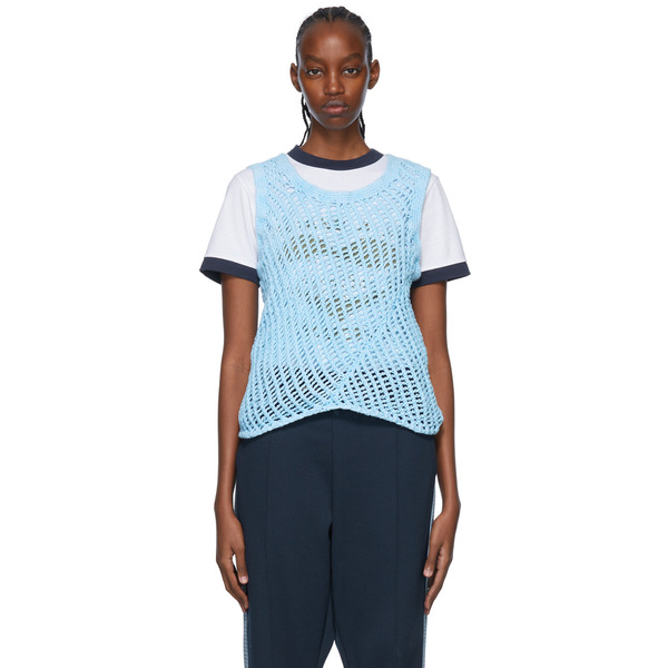  Nicholas Daley Blue Cotton Tank Top 