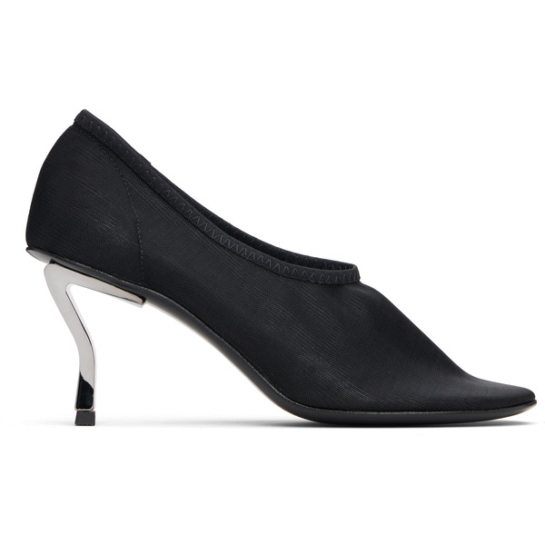 Nicole Saldaña Black Harper Mesh Heels 