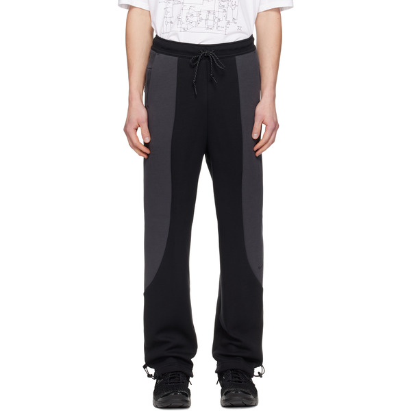  Nike Black & Gray Tech Open-hem Fleece Sweatpants 