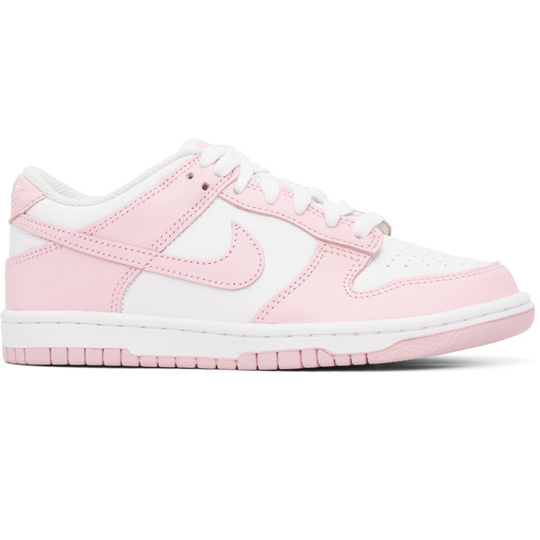  Nike Little Kids Pink & White Dunk Low Sneakers 