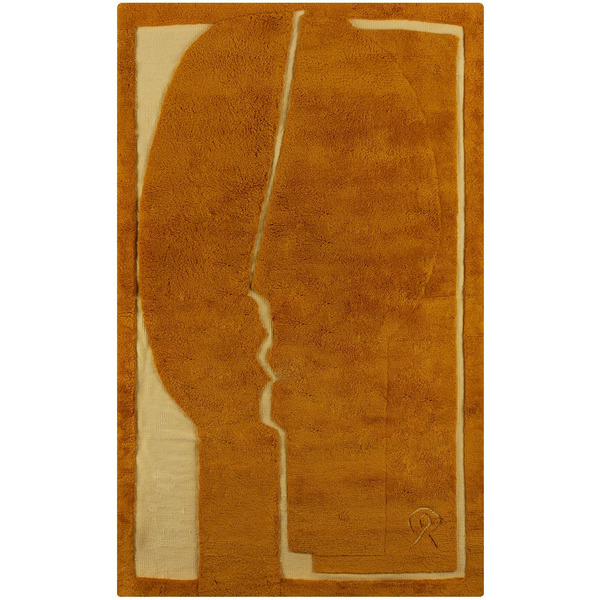  Nordic Knots Orange Wool Face Rug 