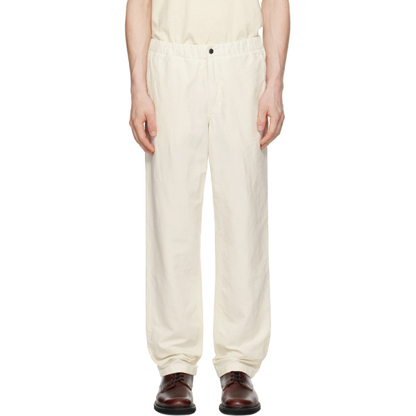  Norse Projects White Ezra Relaxed Cotton Linen Trousers 