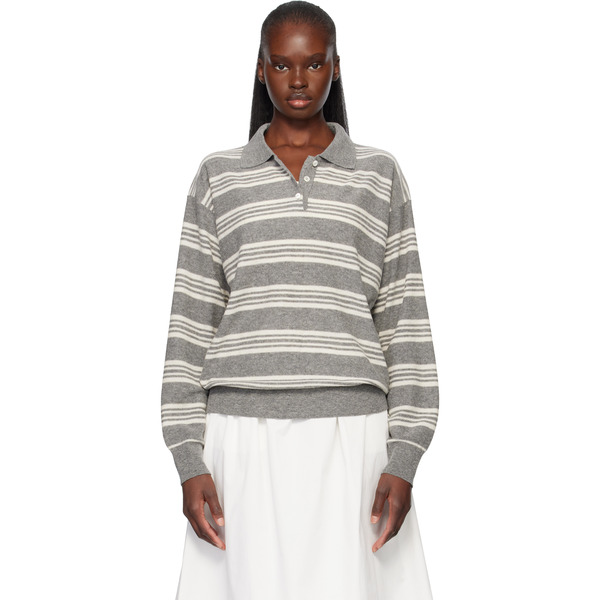  Nothing Written Gray Kevin Stripe Pullover Polo 