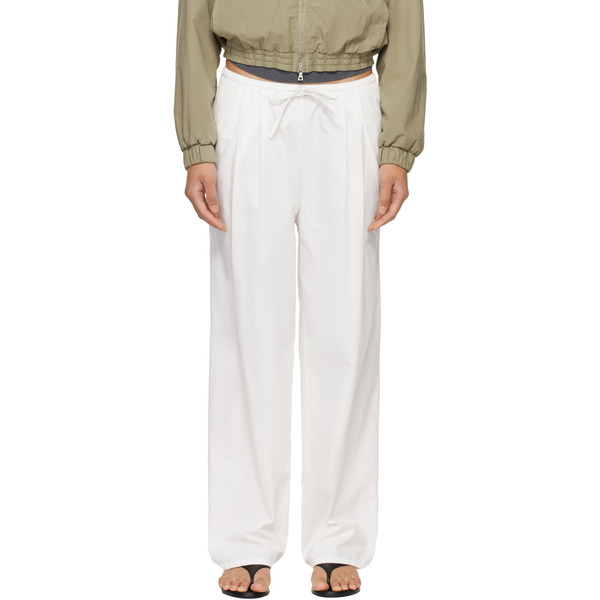  Nothing Written White Lazy Cotton Drawstring Lounge Pants 