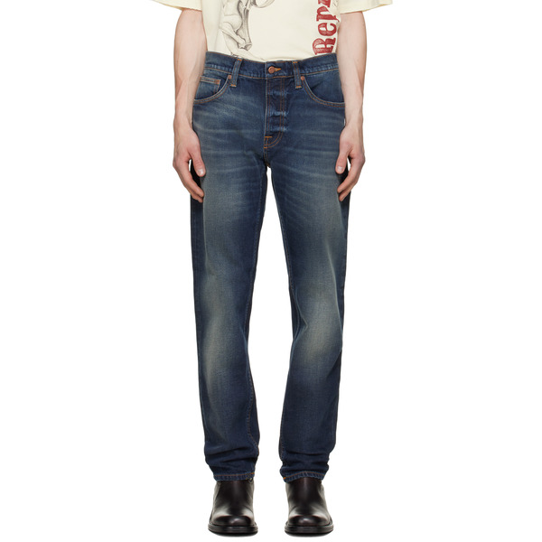  Nudie Jeans Navy Solid Ollie Jeans 