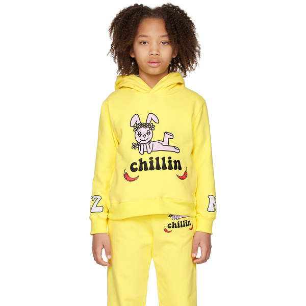  Nzkidzzz Kids Yellow 'chillin' Hoodie 