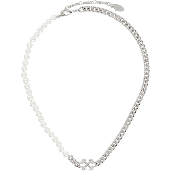  Off-white Arrow Faux-pearl Chain Necklace 