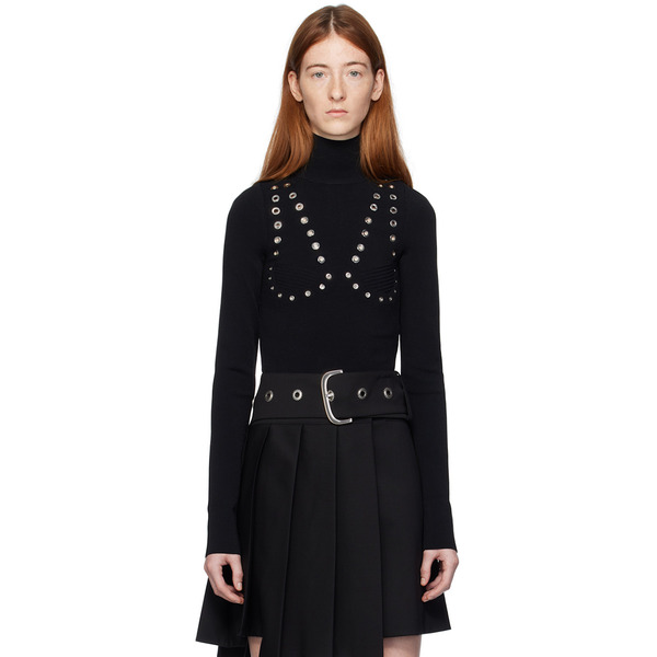  Off-white Black Eyelets Turtleneck 