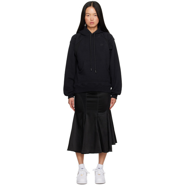  Off-white Black Hooded Maxi Dress 