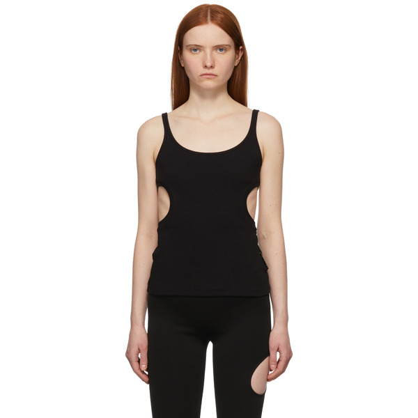  Off-white Black Rib Knit Meteor Tank Top 