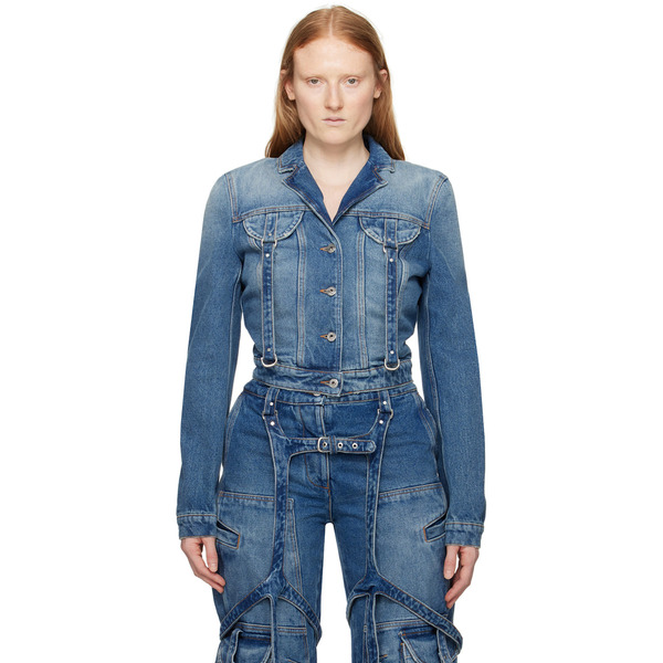  Off-white Blue Cargo Denim Jacket 