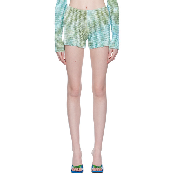  Off-white Blue Smocked Shorts 