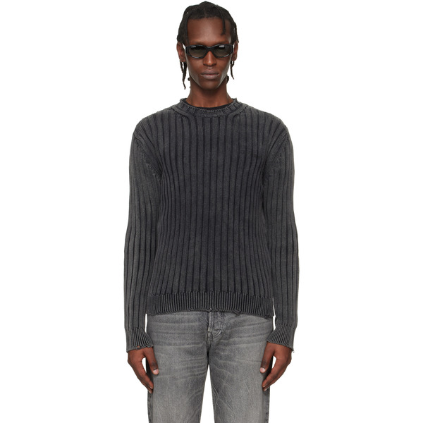  Off-white Gray Ink Arrow Rib Knit Crewneck Sweater 