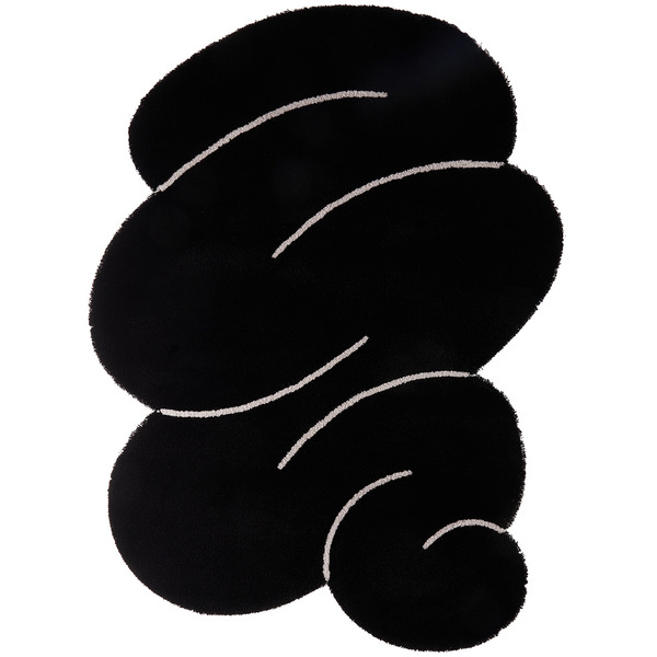  Okej Black Squiggle Rug 