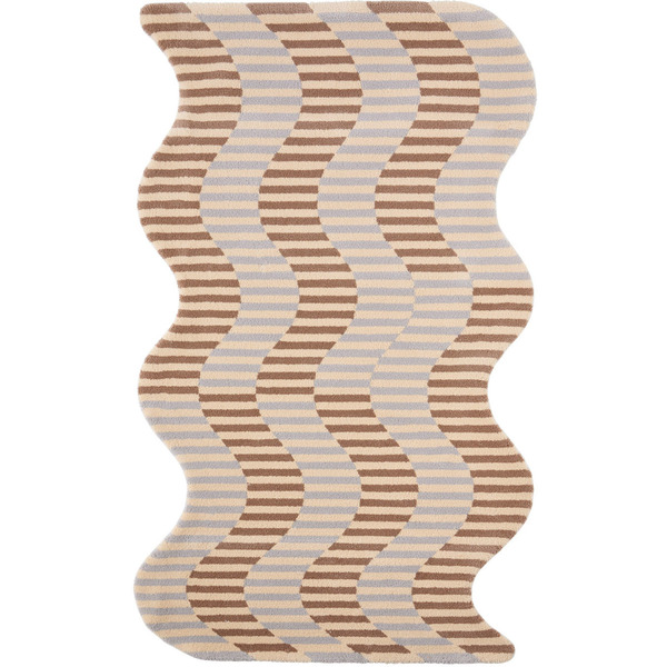  Okej Ssense Exclusive Beige & Off-white Ripple Rug 