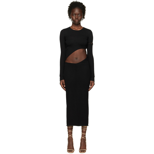  Olēnich Black Cut-out Maxi Dress 